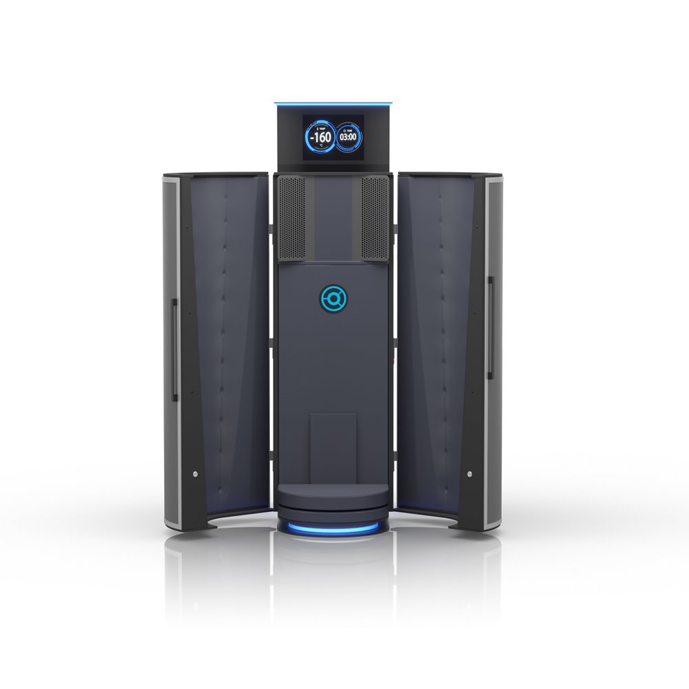 Nội thất màu xanh đậm của CRYO XC Plus Nội thất màu xanh đậm của buồng áp lạnh CRYO XC™ Plus