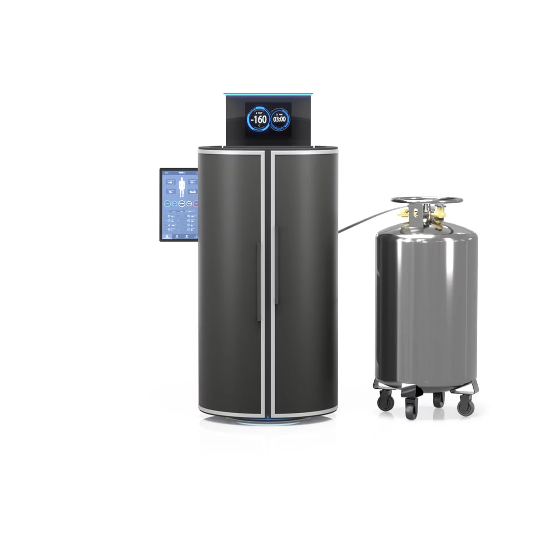 Điều áp màu đen CRYO XC™ Máy áp lạnh Cryotherapy với bình chứa điều áp