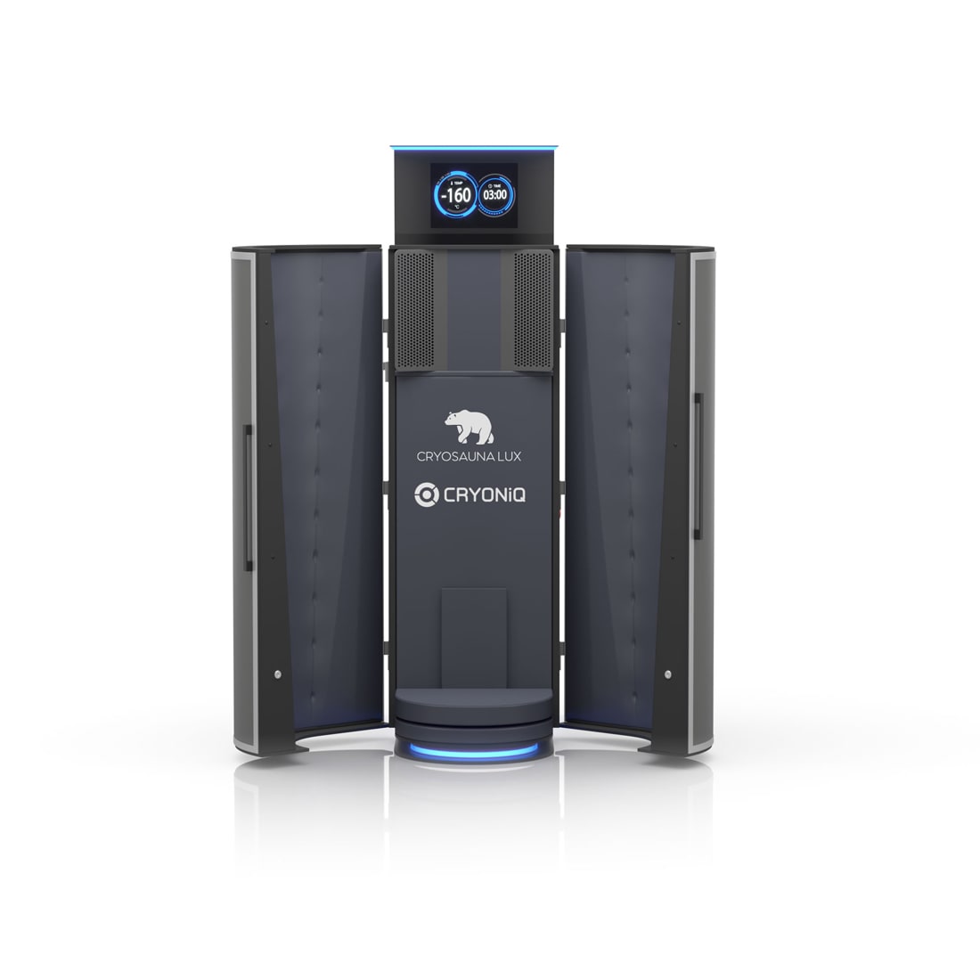 Tùy chỉnh nội thất CRYO XC™ Nội thất của thiết bị Cryotherapy CRYO XC™ được tùy chỉnh theo logo của Cryosauna Đan Mạch